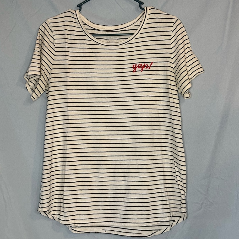 Embroidered Stripe Tee